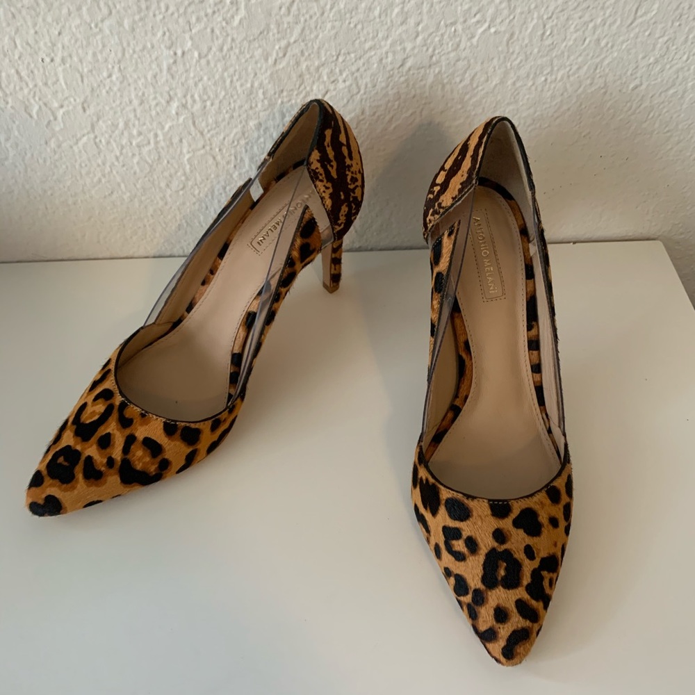 Antonio Melani Animal Print Calf Skin Heels - Picture 2 of 6
